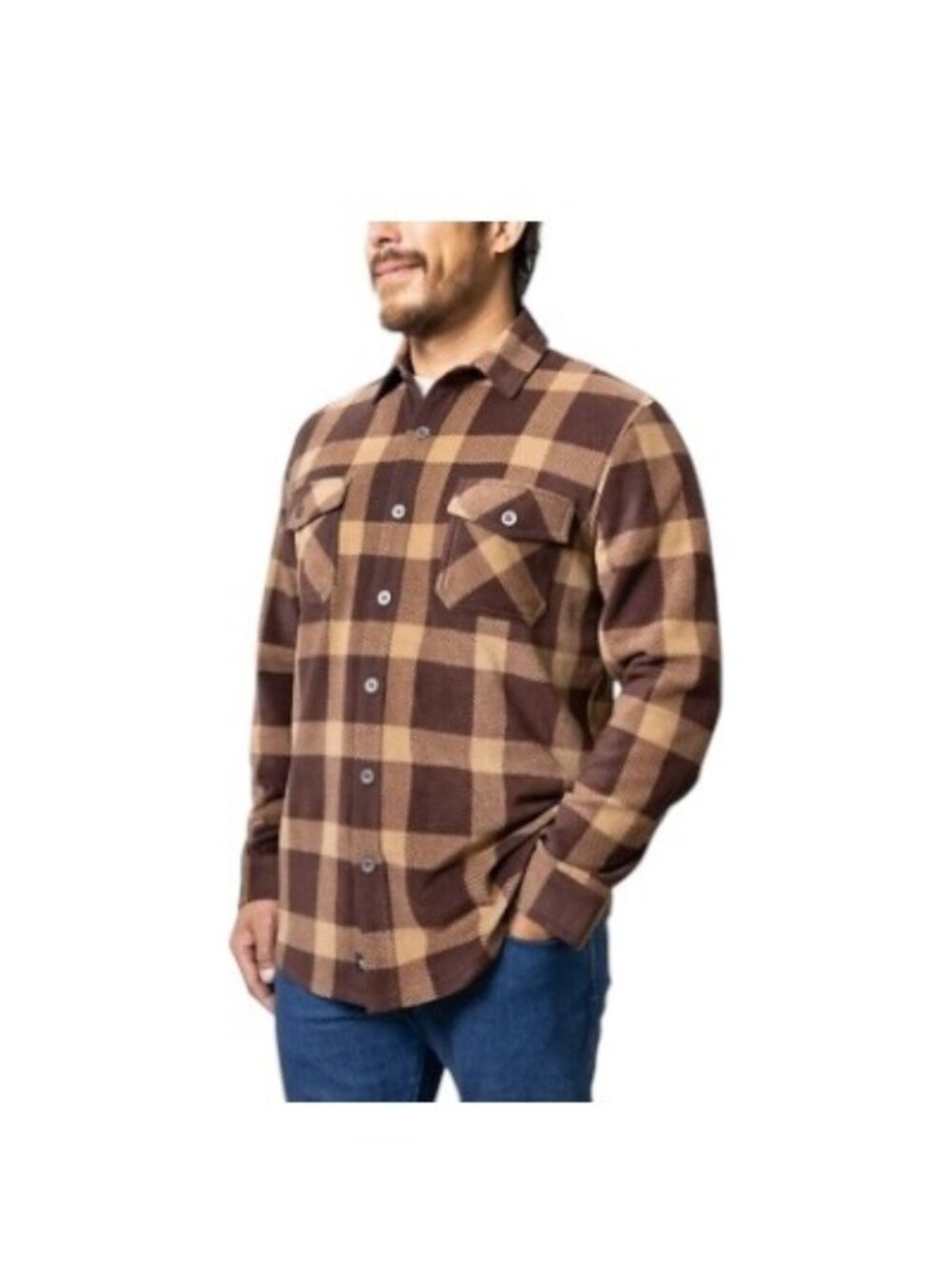 Freedom Foundry Mens Plaid Shacket Brown Size XXL NWT Outdoor Girpcore Fall Cozy